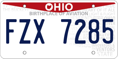 OH license plate FZX7285