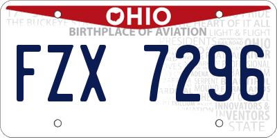 OH license plate FZX7296