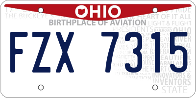OH license plate FZX7315