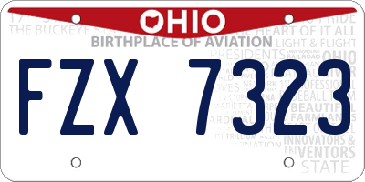 OH license plate FZX7323