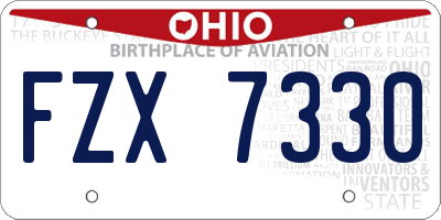 OH license plate FZX7330