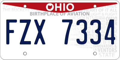 OH license plate FZX7334