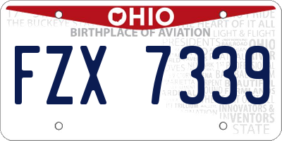 OH license plate FZX7339