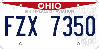 OH license plate FZX7350