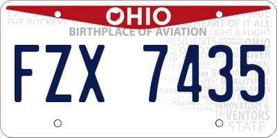 OH license plate FZX7435