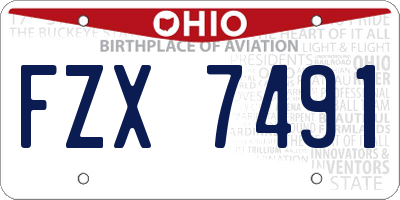 OH license plate FZX7491
