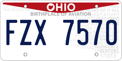 OH license plate FZX7570