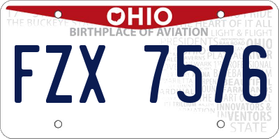 OH license plate FZX7576