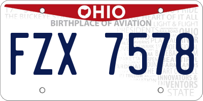 OH license plate FZX7578