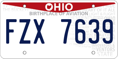 OH license plate FZX7639