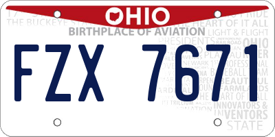 OH license plate FZX7671