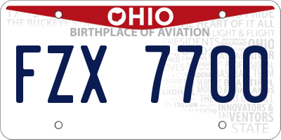 OH license plate FZX7700