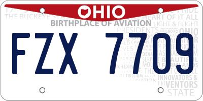 OH license plate FZX7709