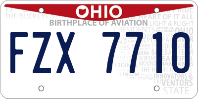 OH license plate FZX7710