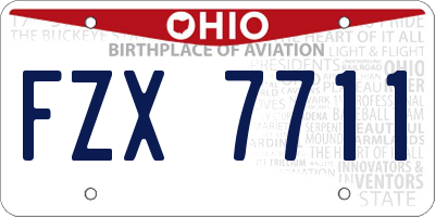OH license plate FZX7711