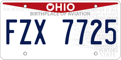 OH license plate FZX7725