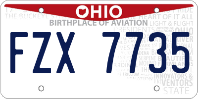 OH license plate FZX7735