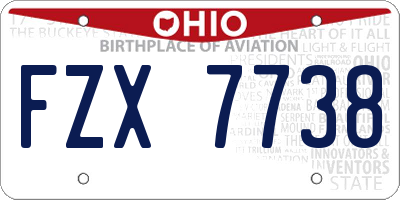 OH license plate FZX7738