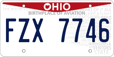 OH license plate FZX7746