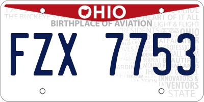 OH license plate FZX7753