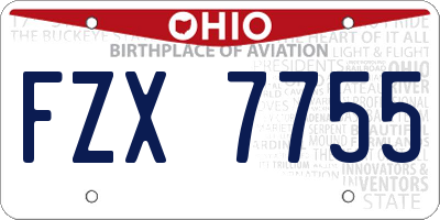 OH license plate FZX7755