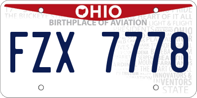 OH license plate FZX7778