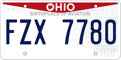 OH license plate FZX7780