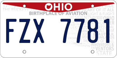 OH license plate FZX7781