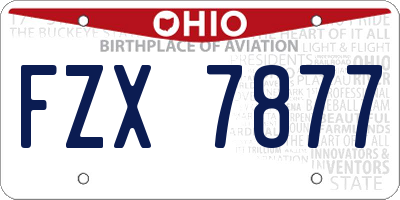 OH license plate FZX7877