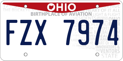 OH license plate FZX7974