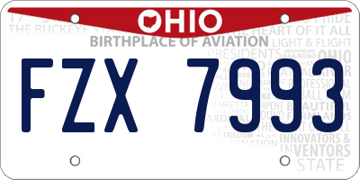OH license plate FZX7993
