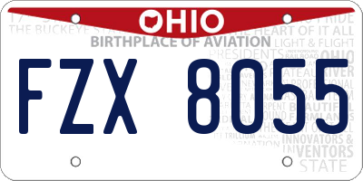 OH license plate FZX8055
