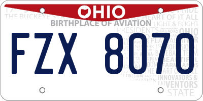 OH license plate FZX8070