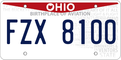 OH license plate FZX8100