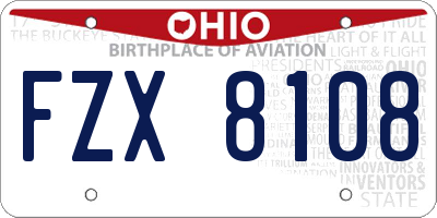 OH license plate FZX8108