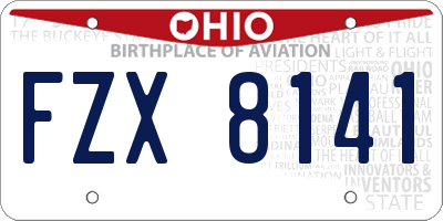 OH license plate FZX8141