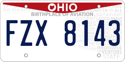 OH license plate FZX8143