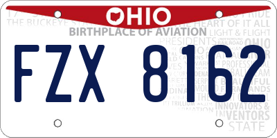 OH license plate FZX8162