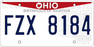 OH license plate FZX8184