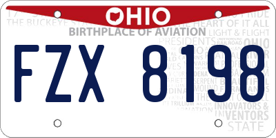 OH license plate FZX8198