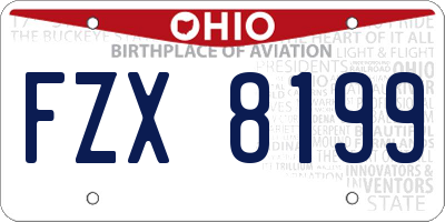 OH license plate FZX8199