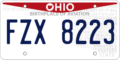 OH license plate FZX8223