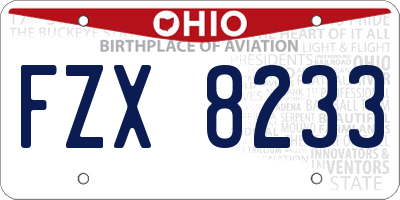 OH license plate FZX8233