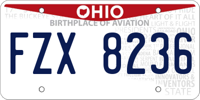 OH license plate FZX8236