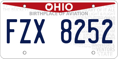 OH license plate FZX8252