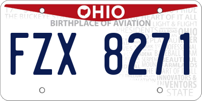 OH license plate FZX8271