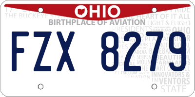 OH license plate FZX8279