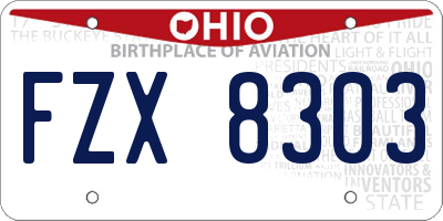 OH license plate FZX8303
