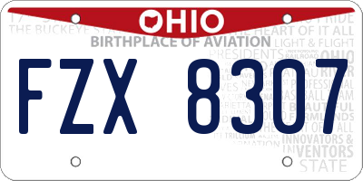 OH license plate FZX8307