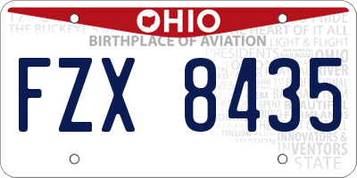 OH license plate FZX8435